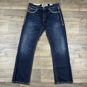 Ariat M5 Jeans Slim Fit Straight Leg Mens Size 35X32 Dark Wash Denim NEW